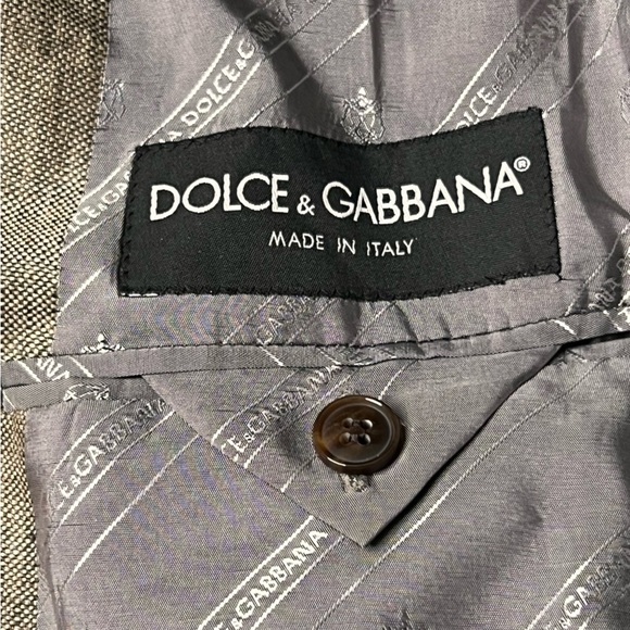DOLCE & GABBANA Oatmeal Brown Heather Linen Notch Lapel Sport Coat Size 46 - Picture 14 of 16